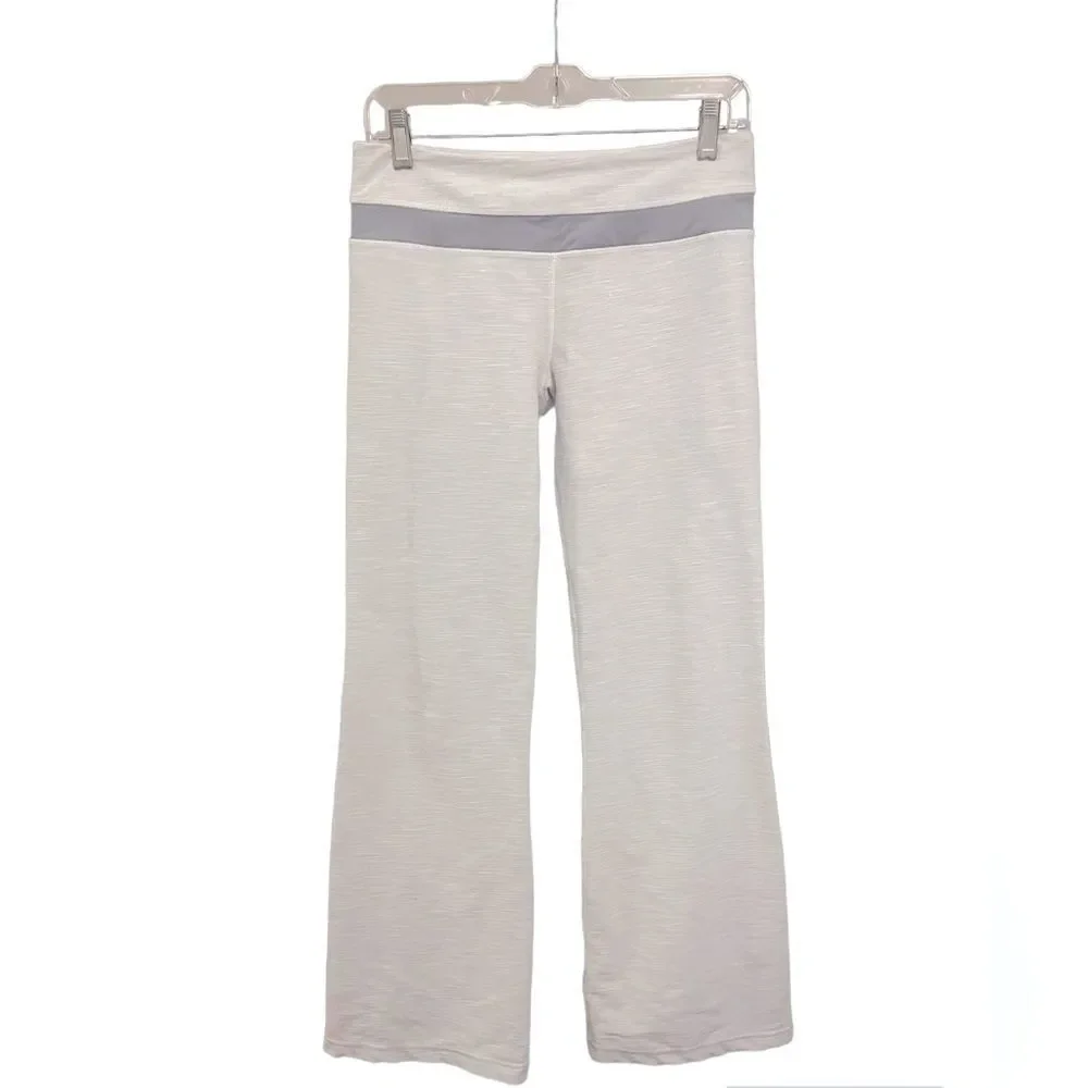 Lululemon Groove Pant Denim womens white gray wide leg legging yoga pants sz 6